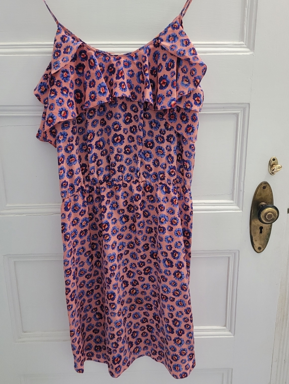 Rebecca Taylor 100% Silk Floral Ruffle Dress Size 4